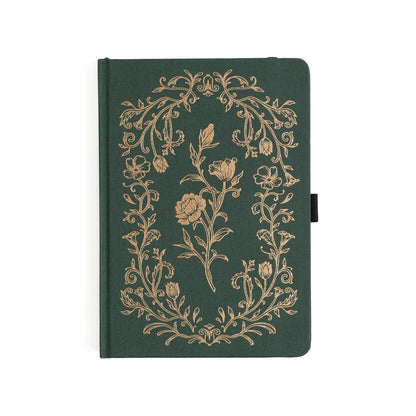 A5 Antique Floral: Dot Grid Notebook