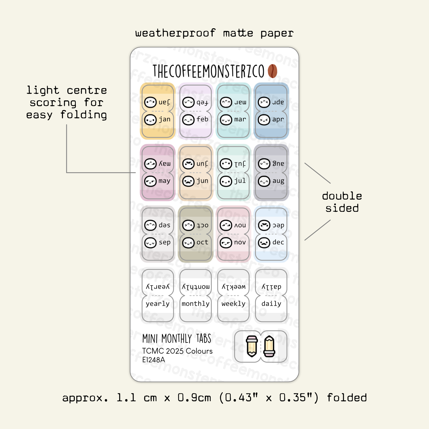 Mini Monthly Tabs Emotis
