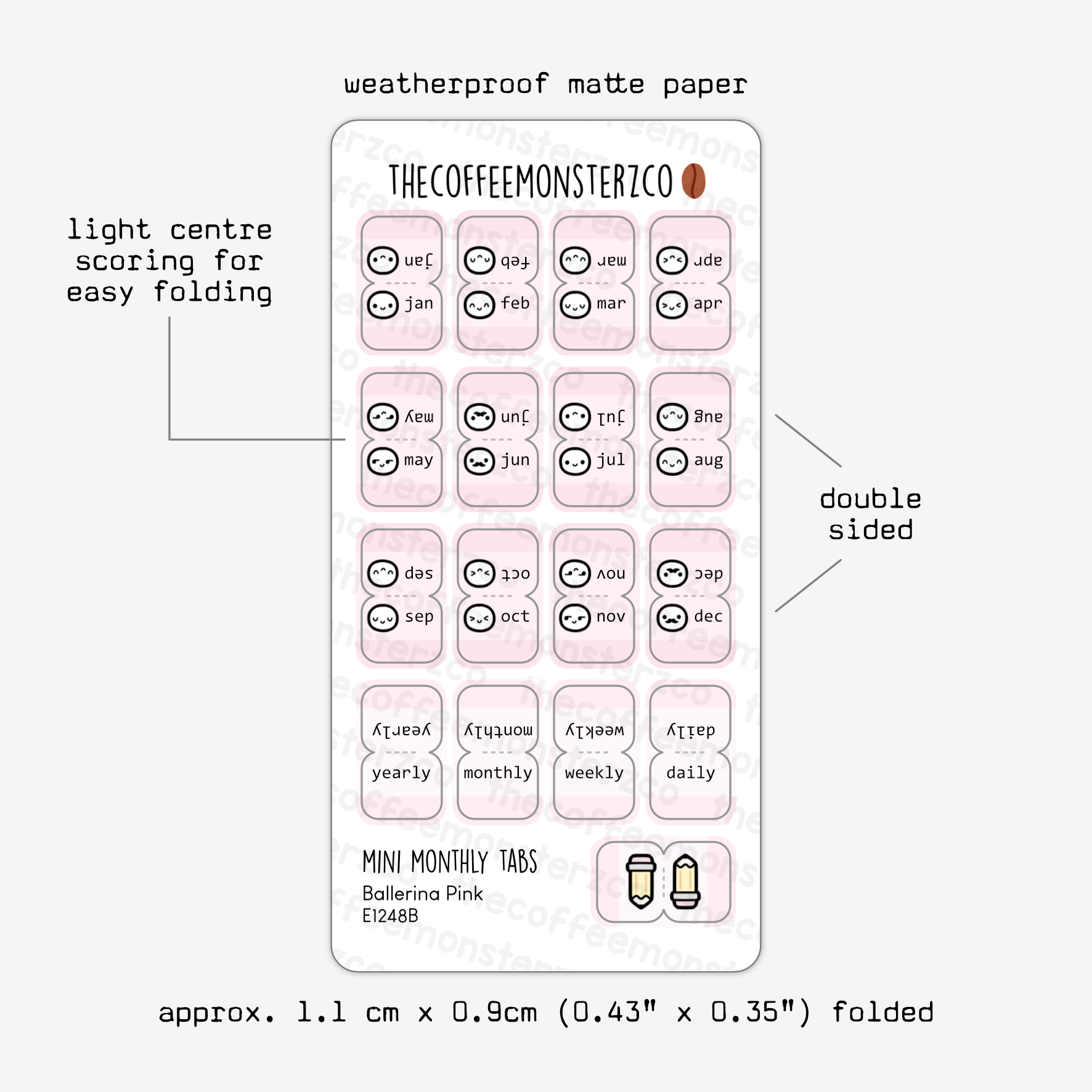 Mini Monthly Tabs Emotis