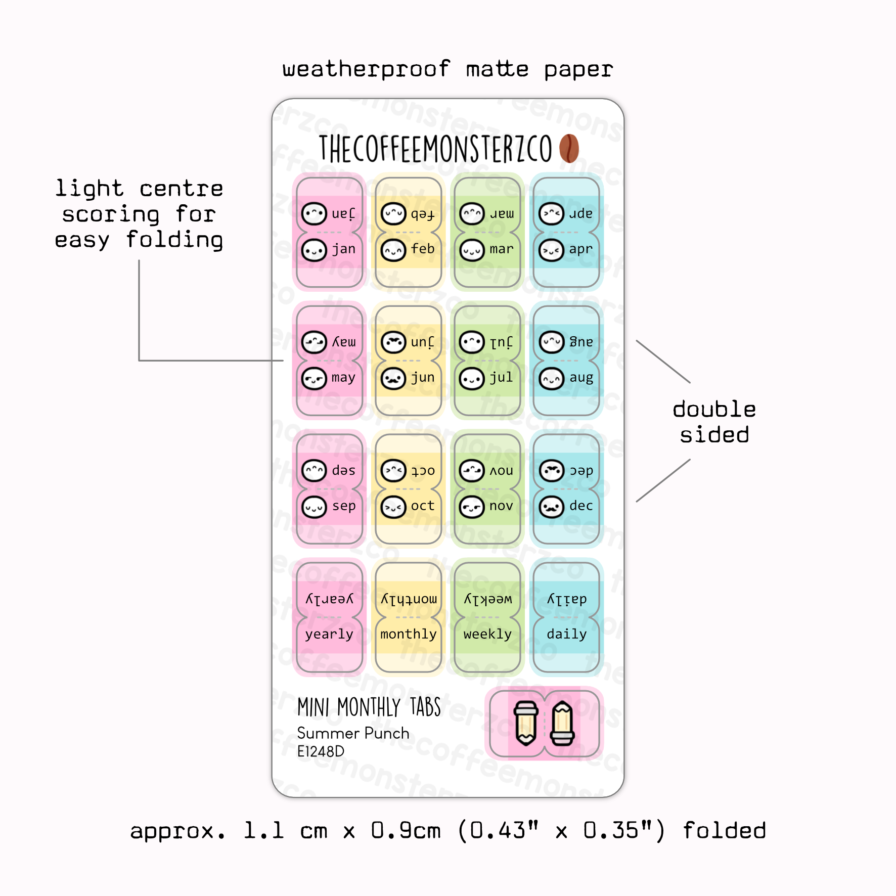 Mini Monthly Tabs Emotis
