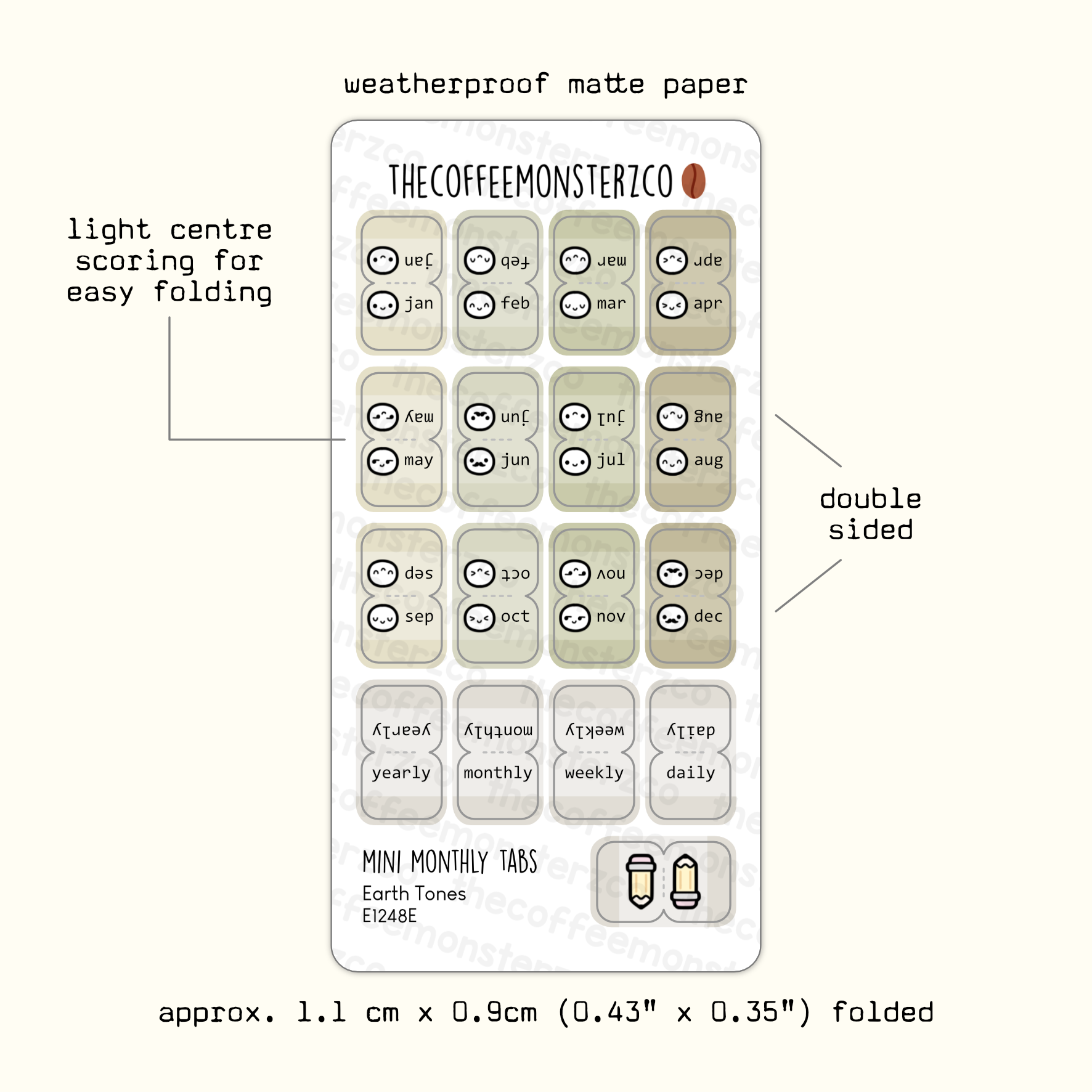 Mini Monthly Tabs Emotis