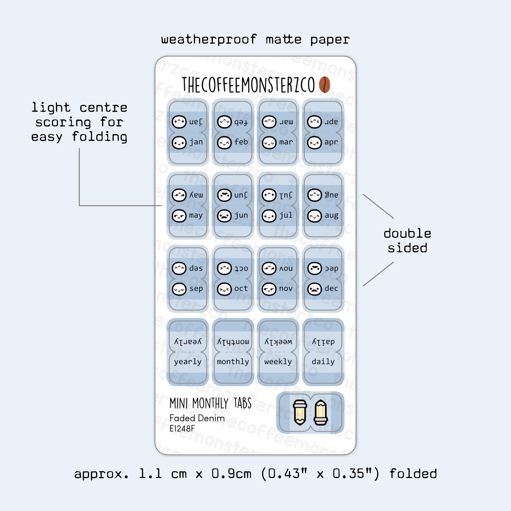 Mini Monthly Tabs Emotis
