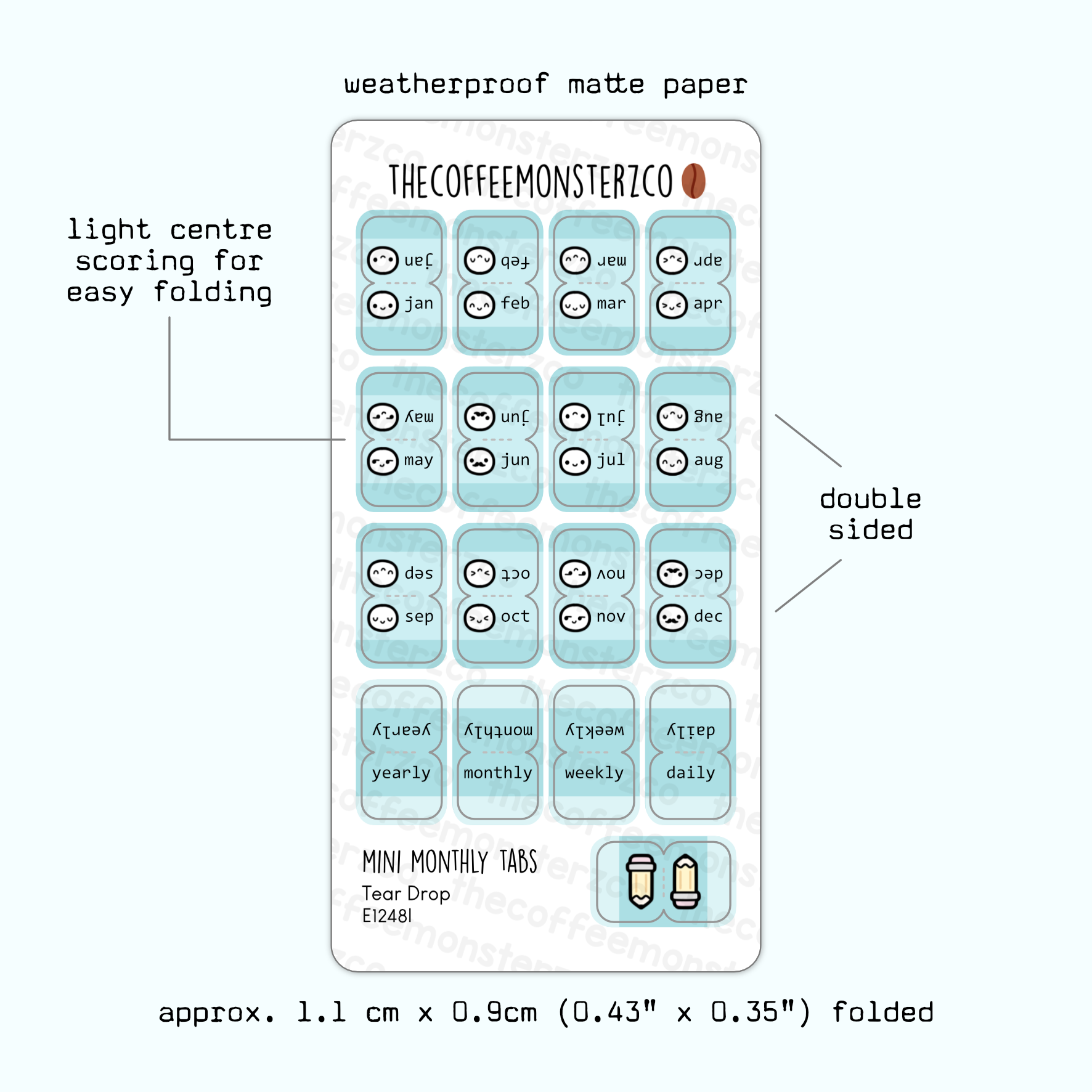 Mini Monthly Tabs Emotis