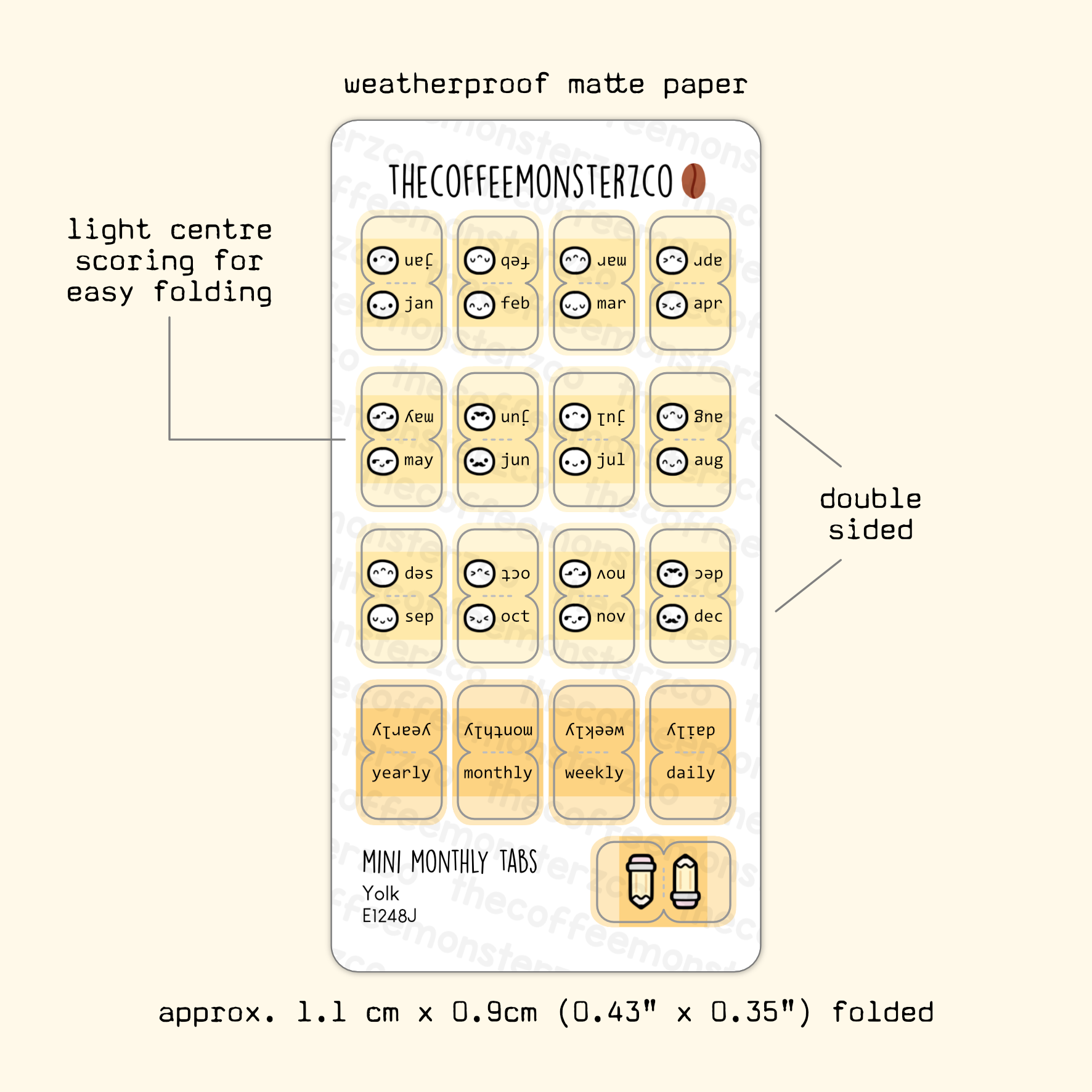 Mini Monthly Tabs Emotis