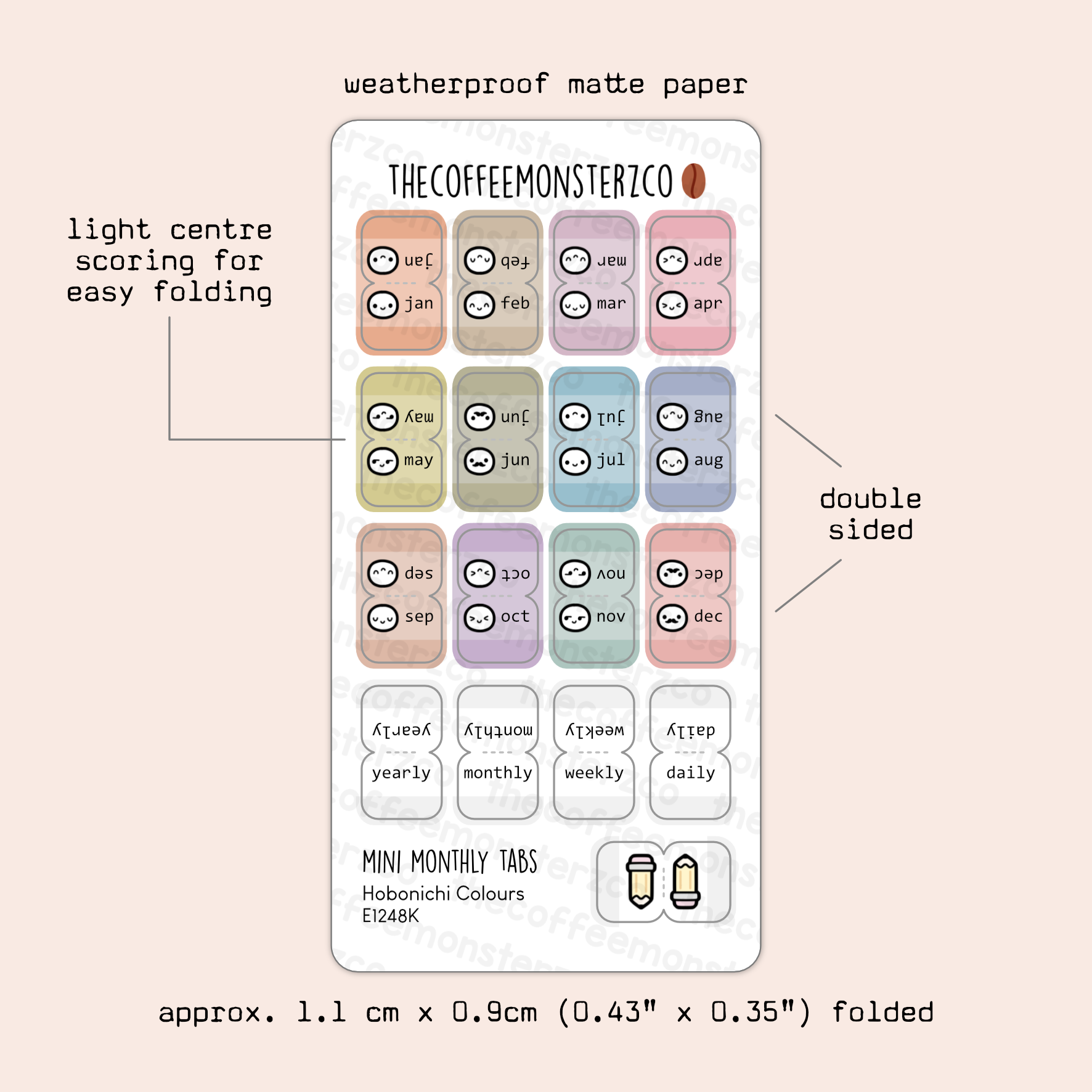 Mini Monthly Tabs Emotis