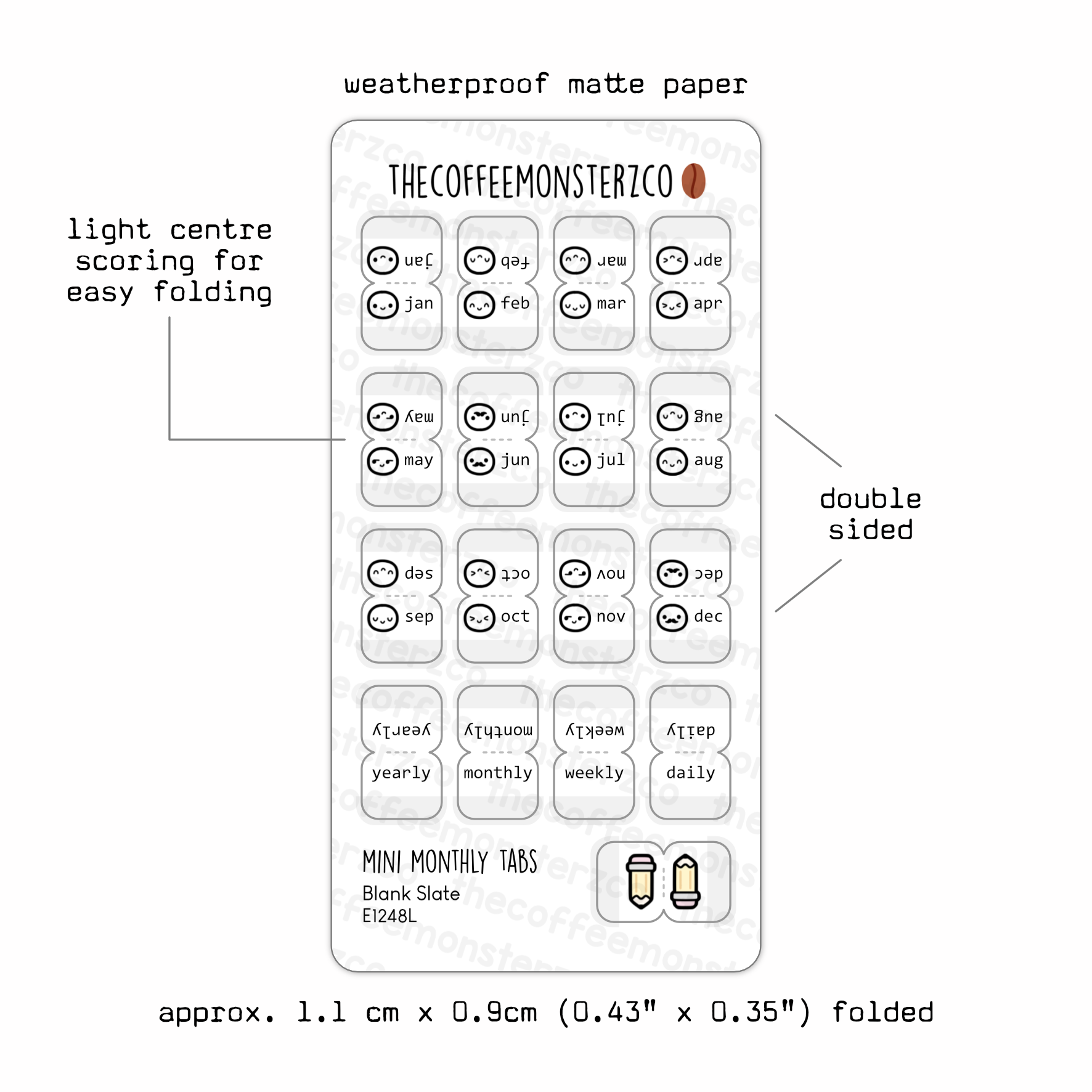 Mini Monthly Tabs Emotis