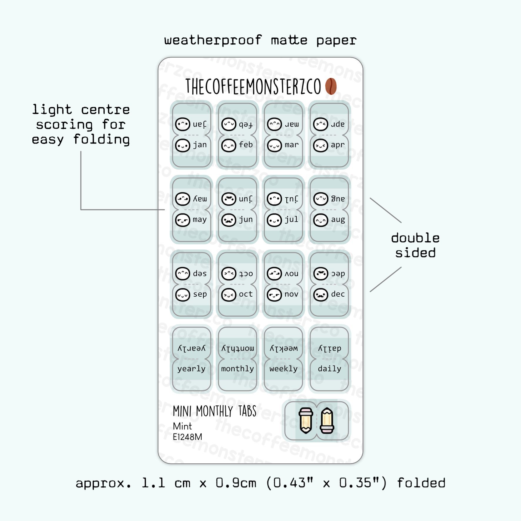 Mini Monthly Tabs Emotis