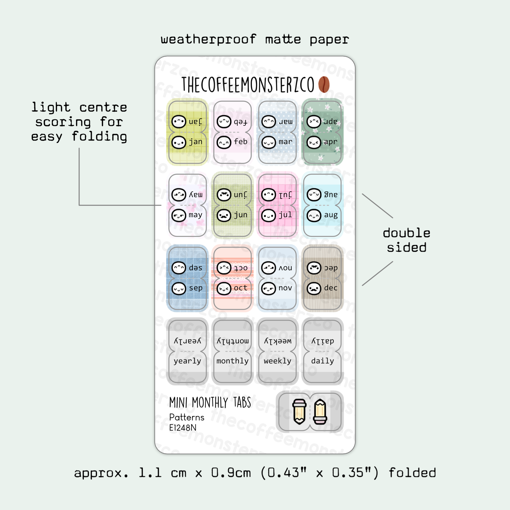 Mini Monthly Tabs Emotis