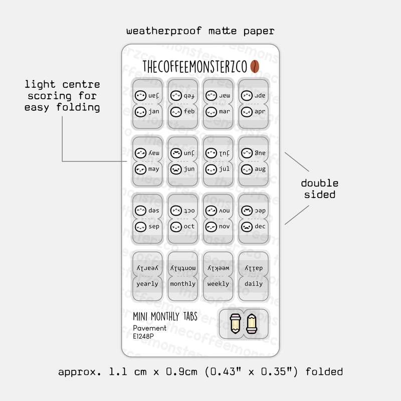 Mini Monthly Tabs Emotis