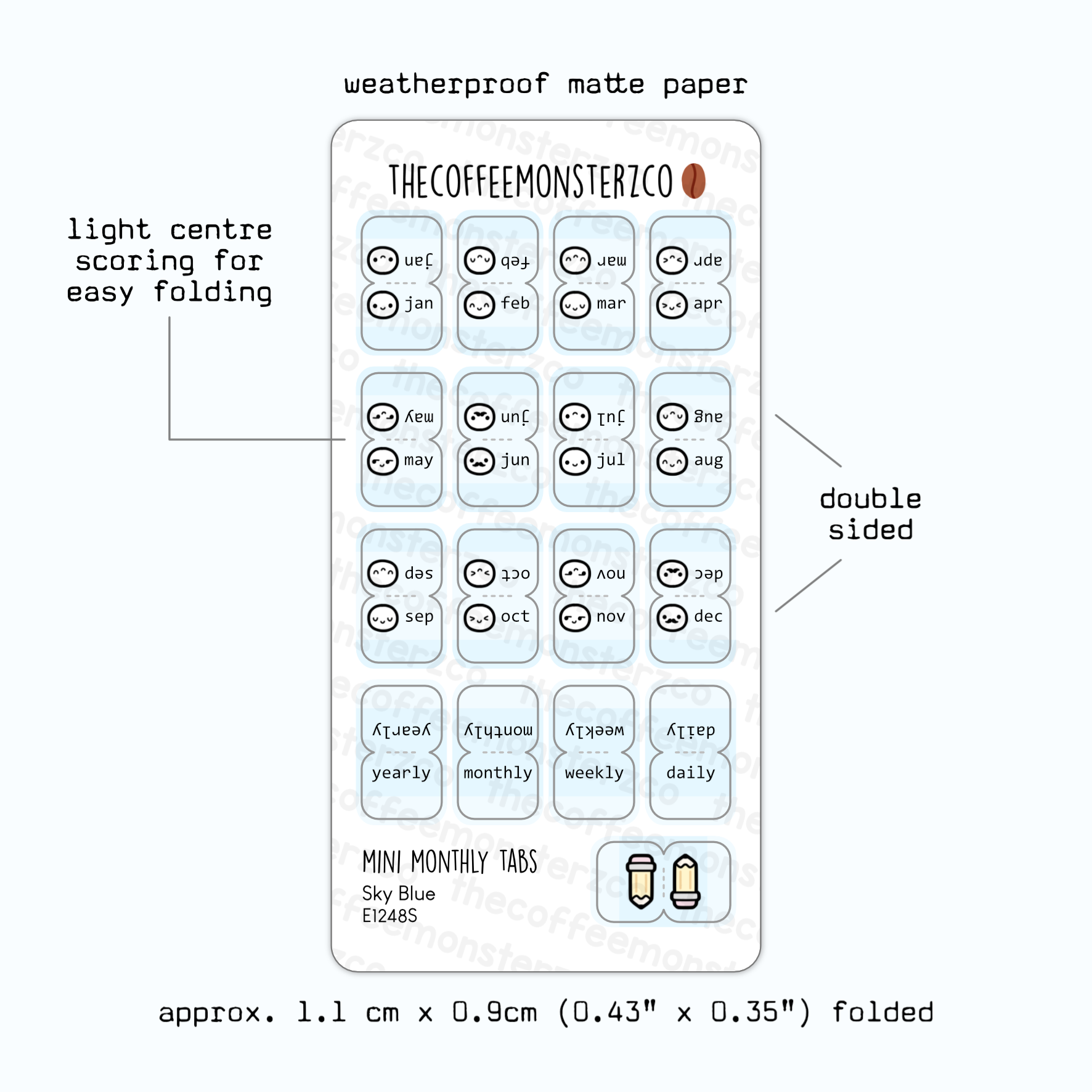 Mini Monthly Tabs Emotis
