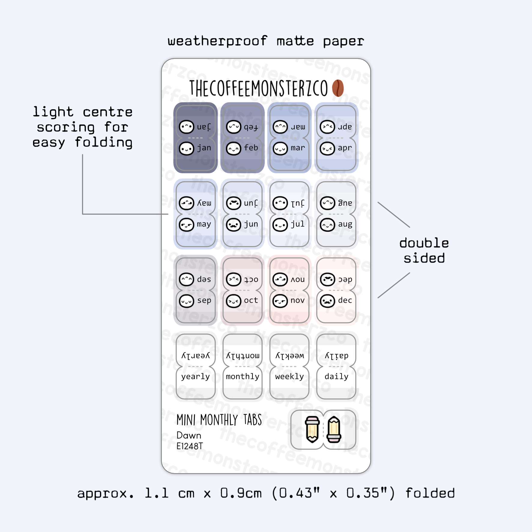 Mini Monthly Tabs Emotis
