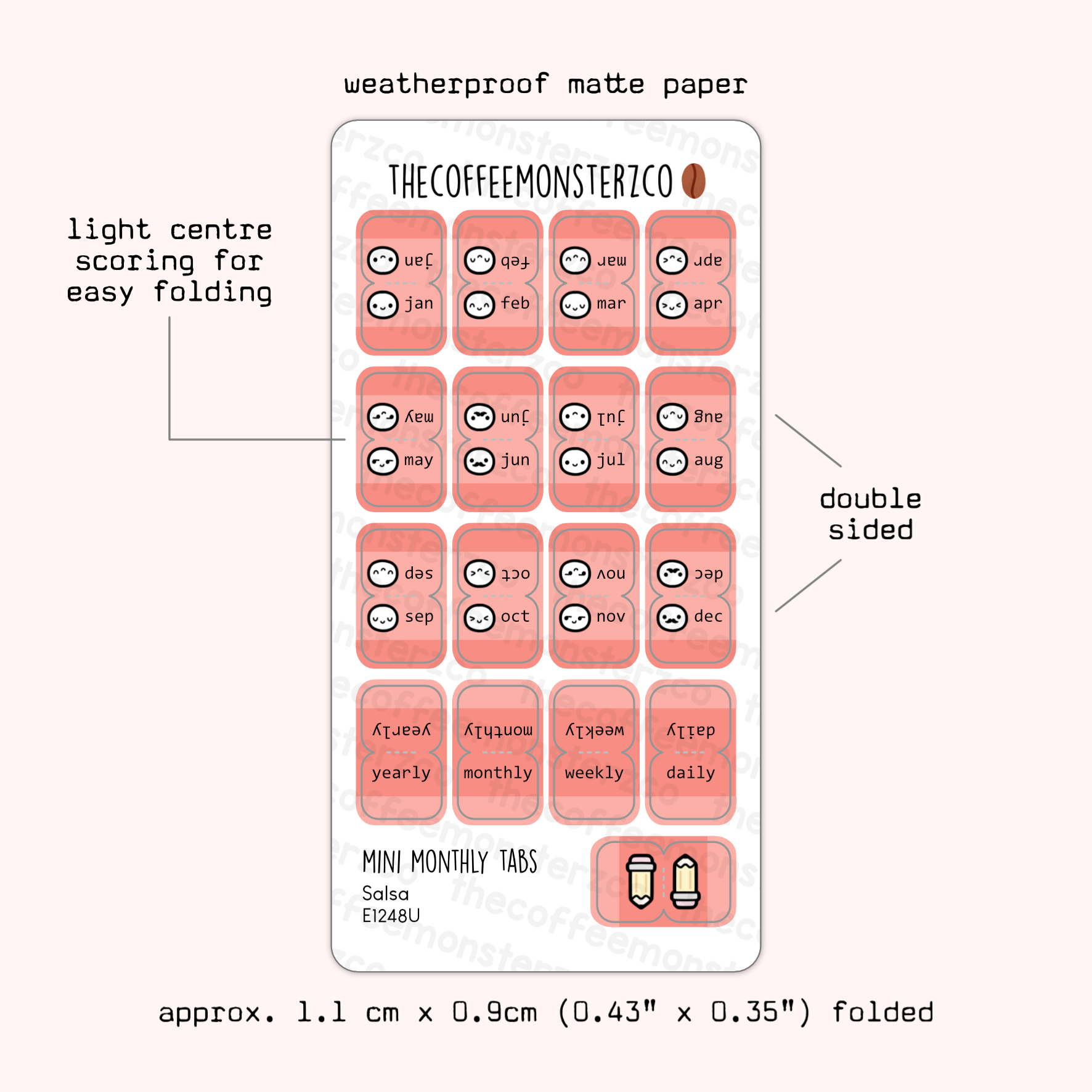 Mini Monthly Tabs Emotis