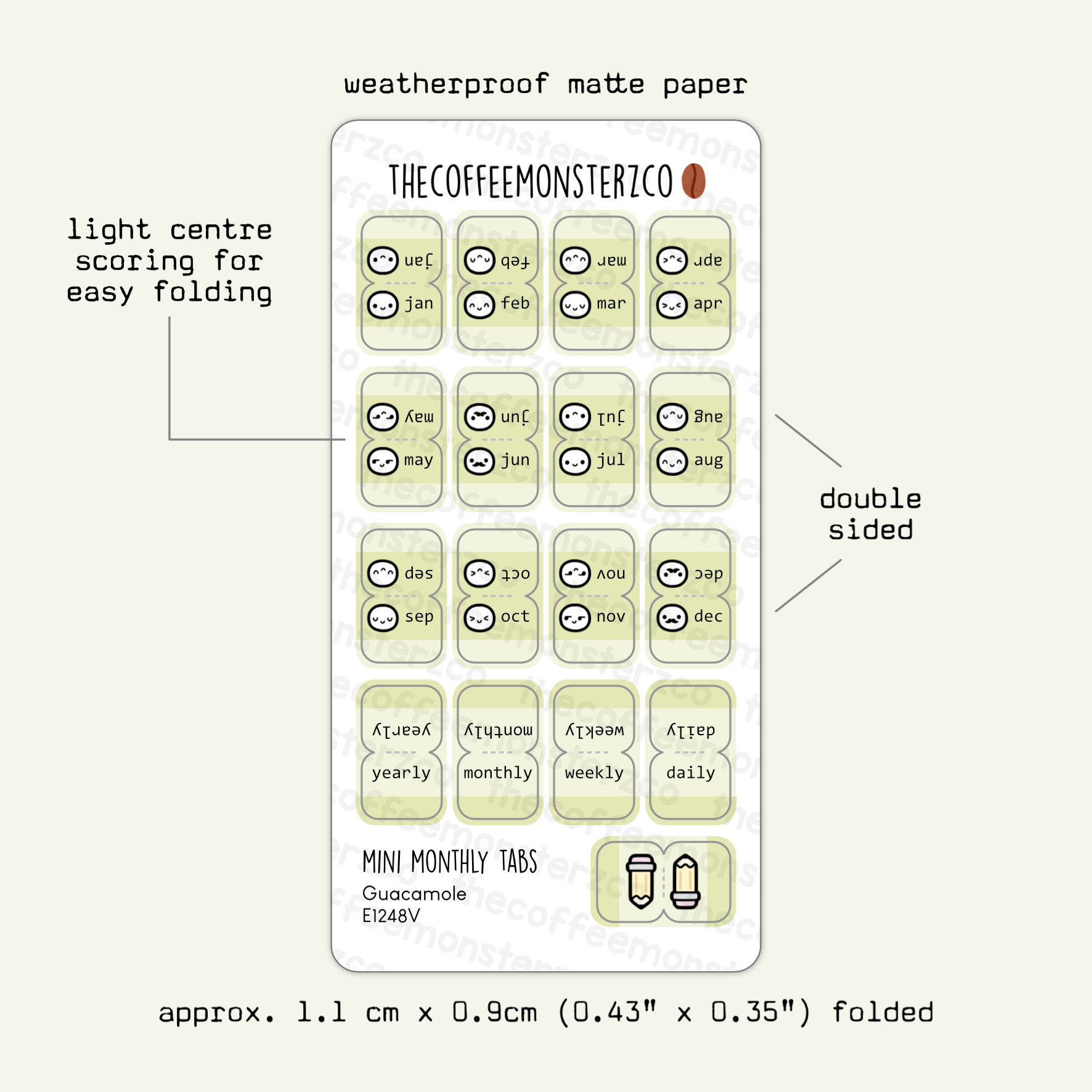 Mini Monthly Tabs Emotis