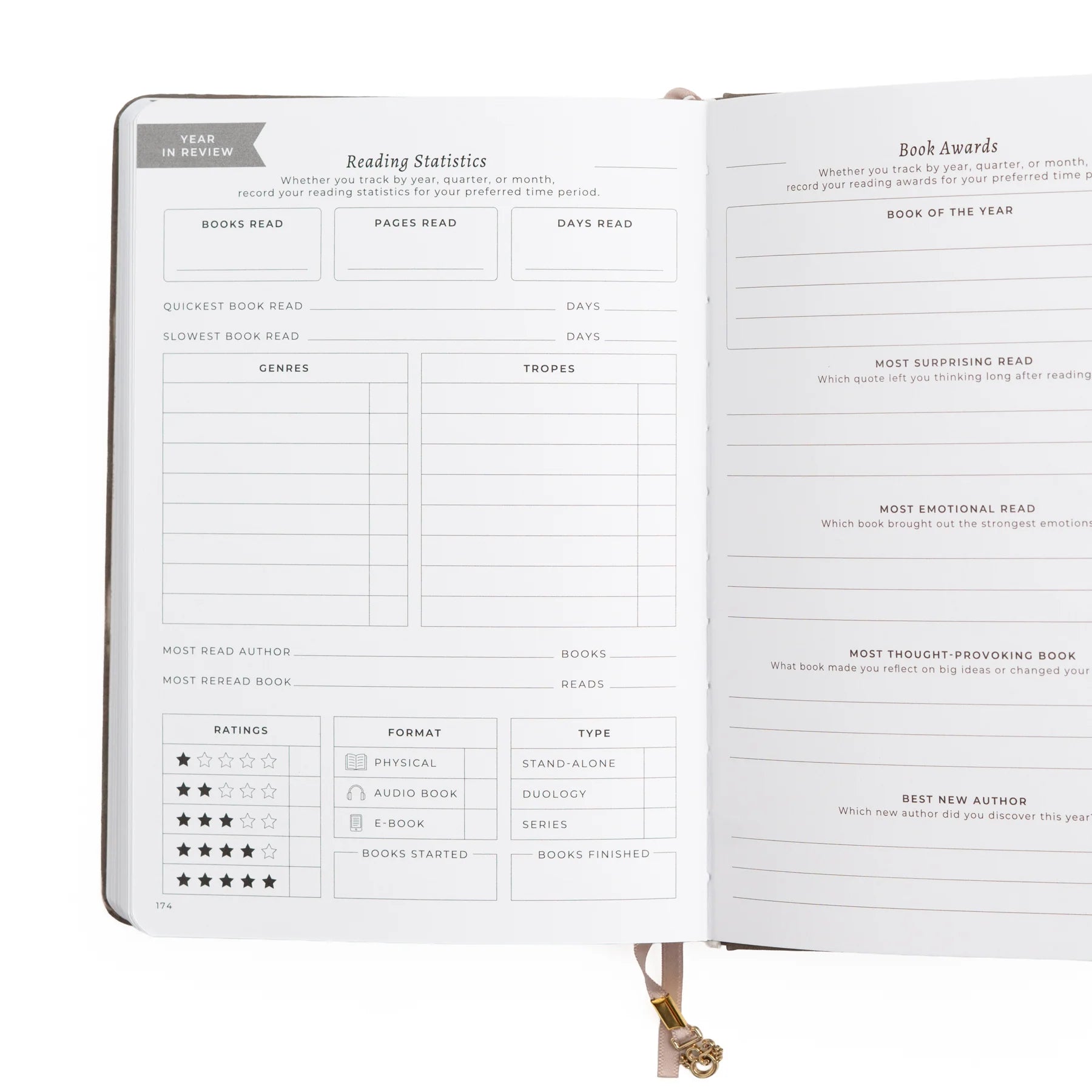 A5 Bookshelf Reading Journal