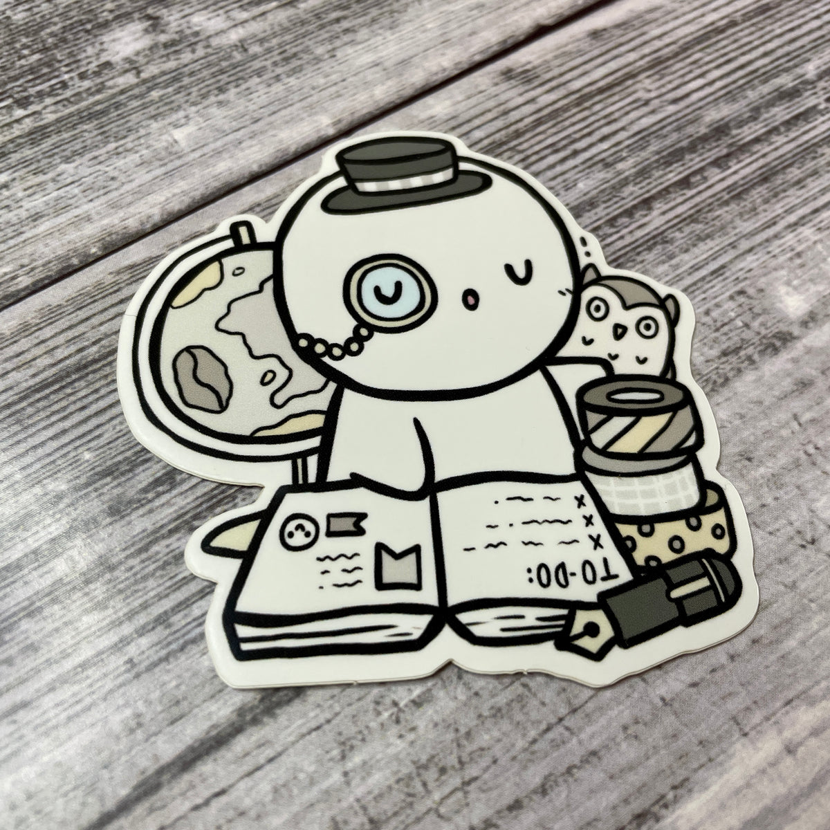 October vintage vinyl sticker