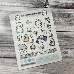 November Rainy doodles sticker sheet