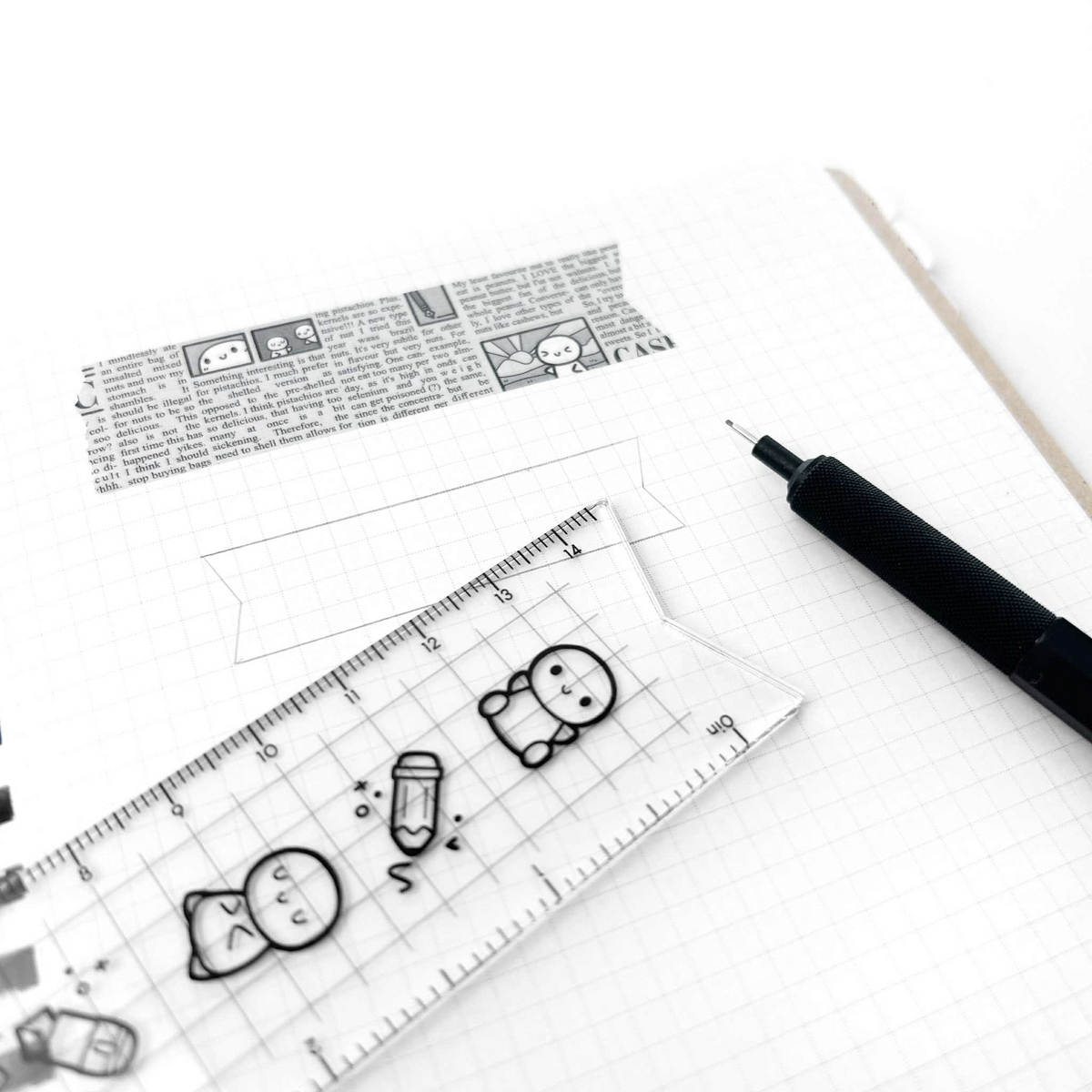 Emotis & Doodles - Acrylic Ruler – Suteki Stickers