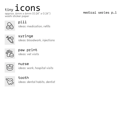 Tiny Icons - Medical (washi paper)