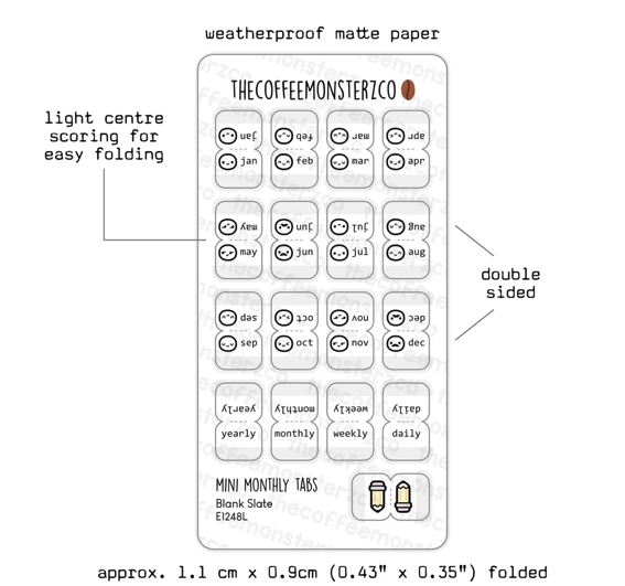 Mini Monthly Tabs - Emotis