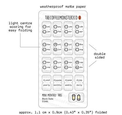 Mini Monthly Tabs - Emotis