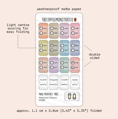 Mini Monthly Tabs - Emotis