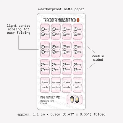 Mini Monthly Tabs - Emotis