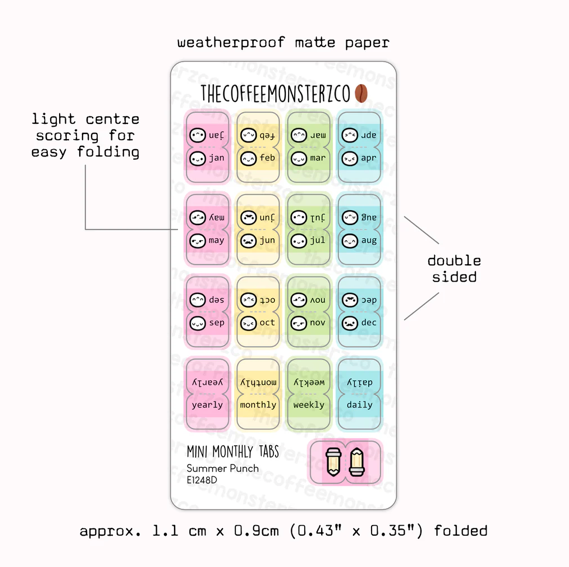 Mini Monthly Tabs - Emotis