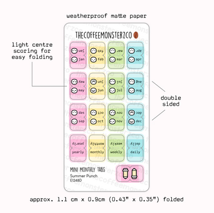 Mini Monthly Tabs - Emotis