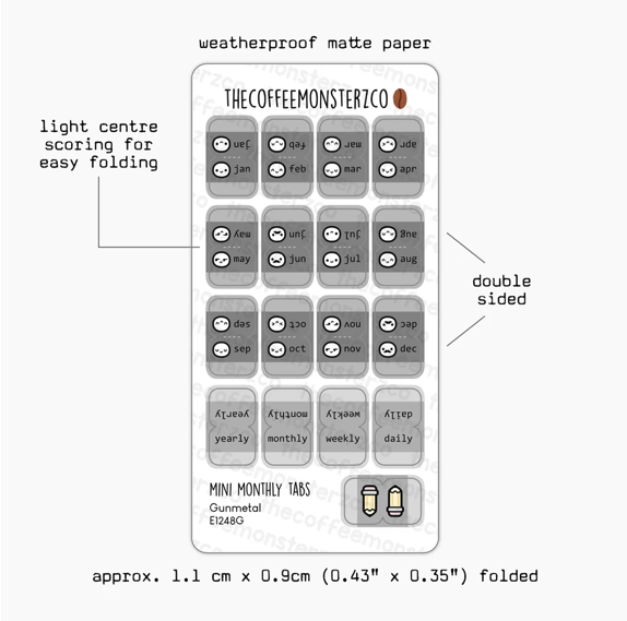 Mini Monthly Tabs - Emotis