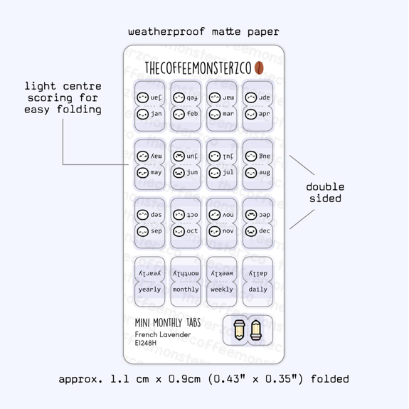 Mini Monthly Tabs - Emotis