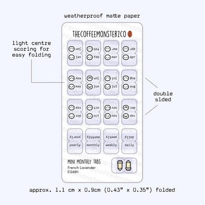 Mini Monthly Tabs - Emotis