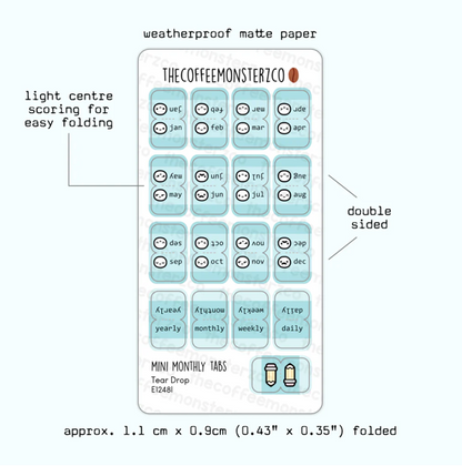 Mini Monthly Tabs - Emotis