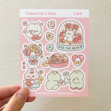 Valentines day sticker sheet