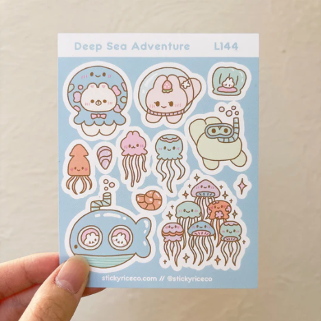 Deep sea adventure sticker sheet