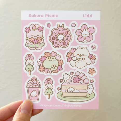 Sakura picnic sticker sheet