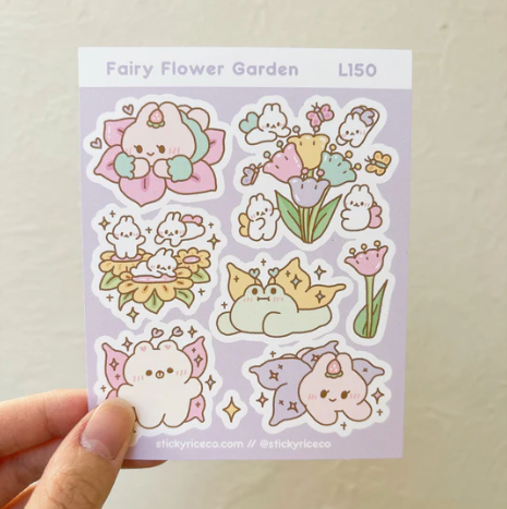 Fairy flower garden sticker sheet