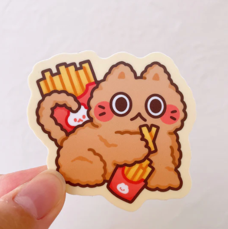 French fry cat sticker