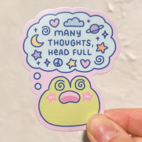 Many Thoughts Head Full sticker