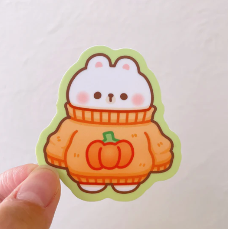 Pumpkin sweater sticker