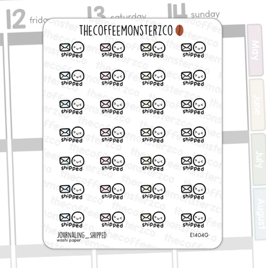 Shipped Journaling Sticker Sheet