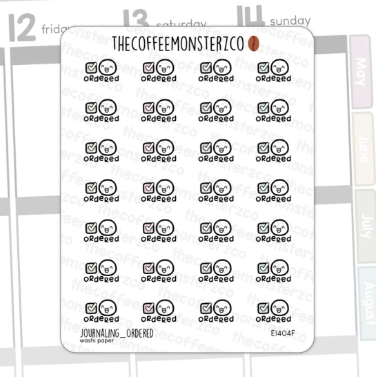 Ordered Journaling Sticker Sheet