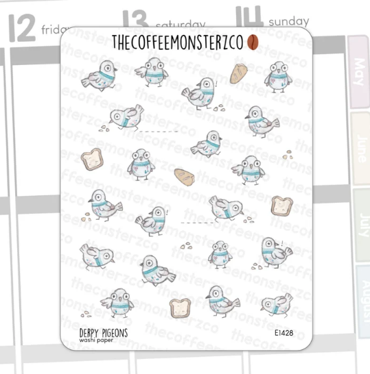 Derpy Pigeons Sticker Sheet