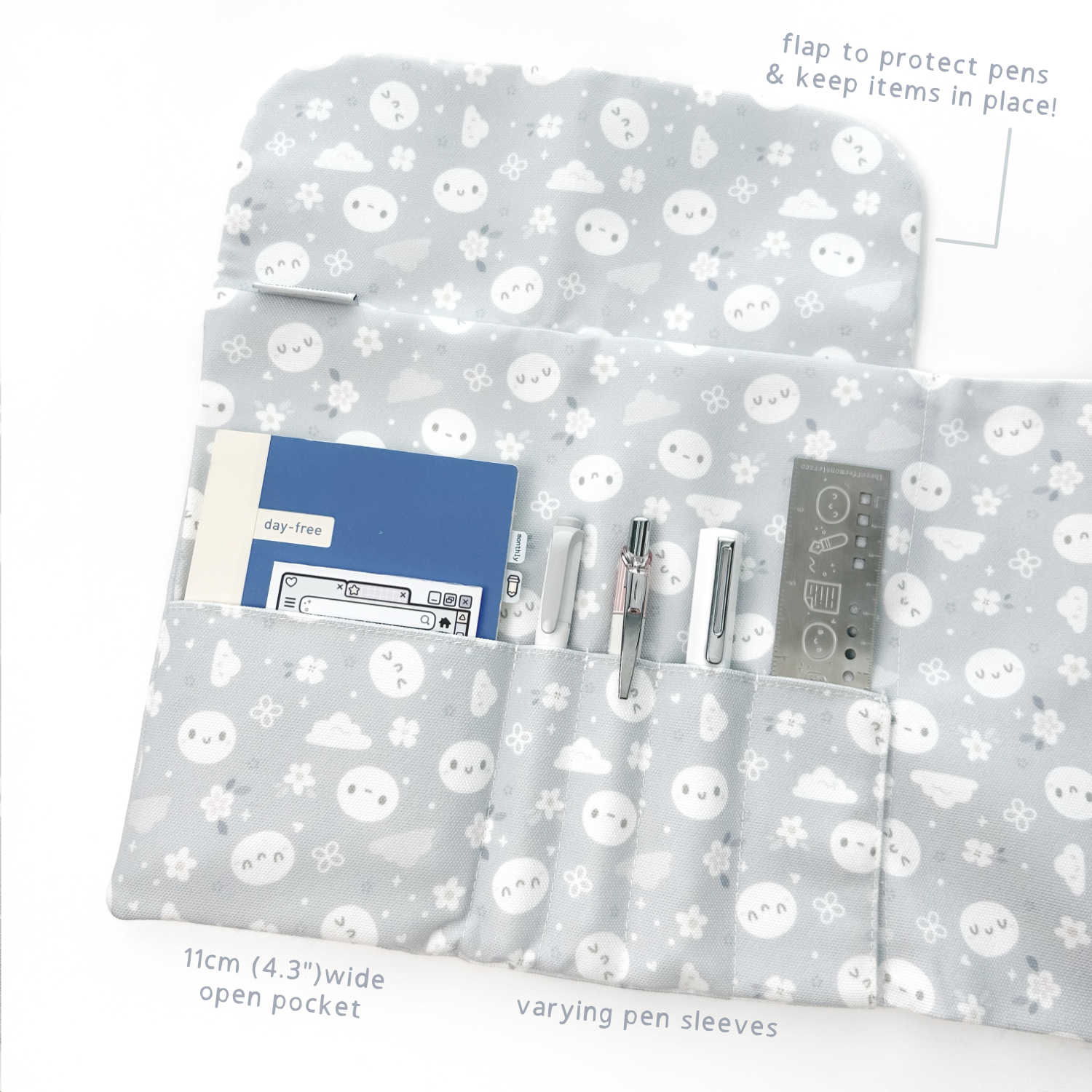 Grey Area Tri-Fold Stationery Pouch