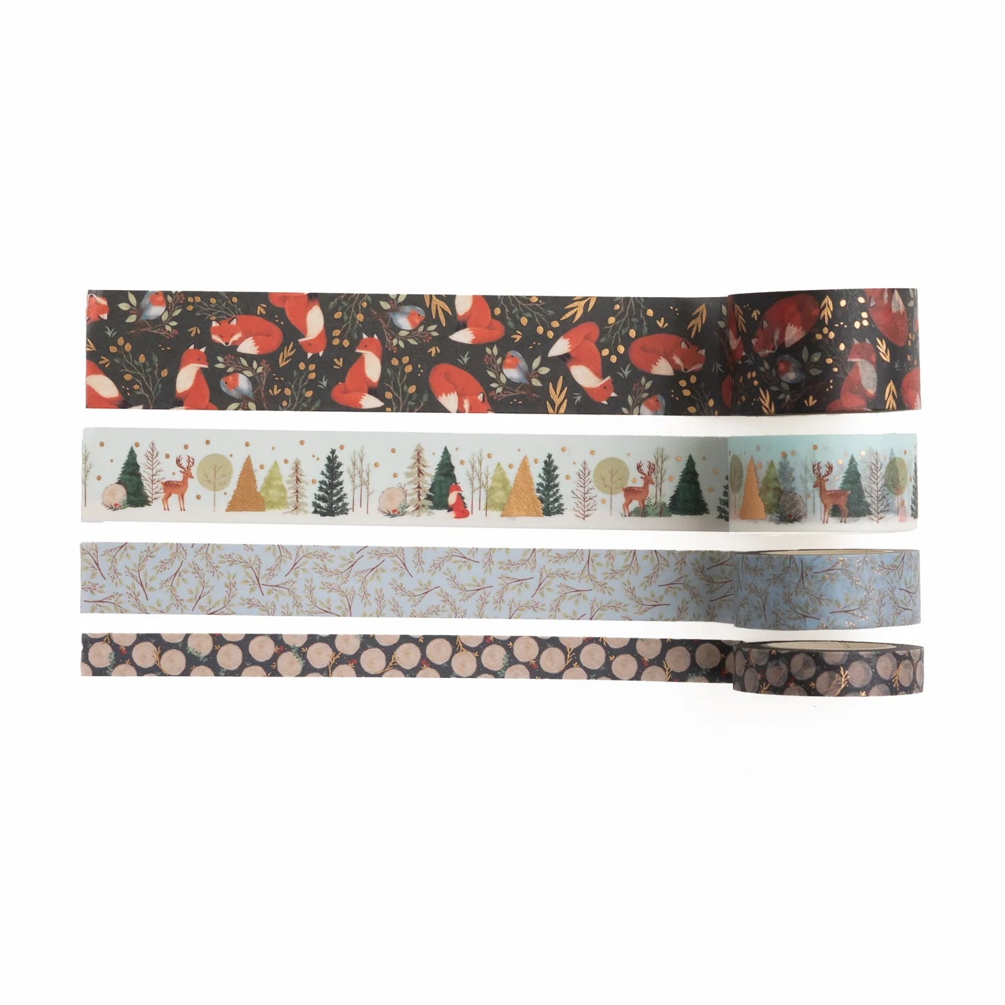 Fox in Winter Woods Washi Tape Set