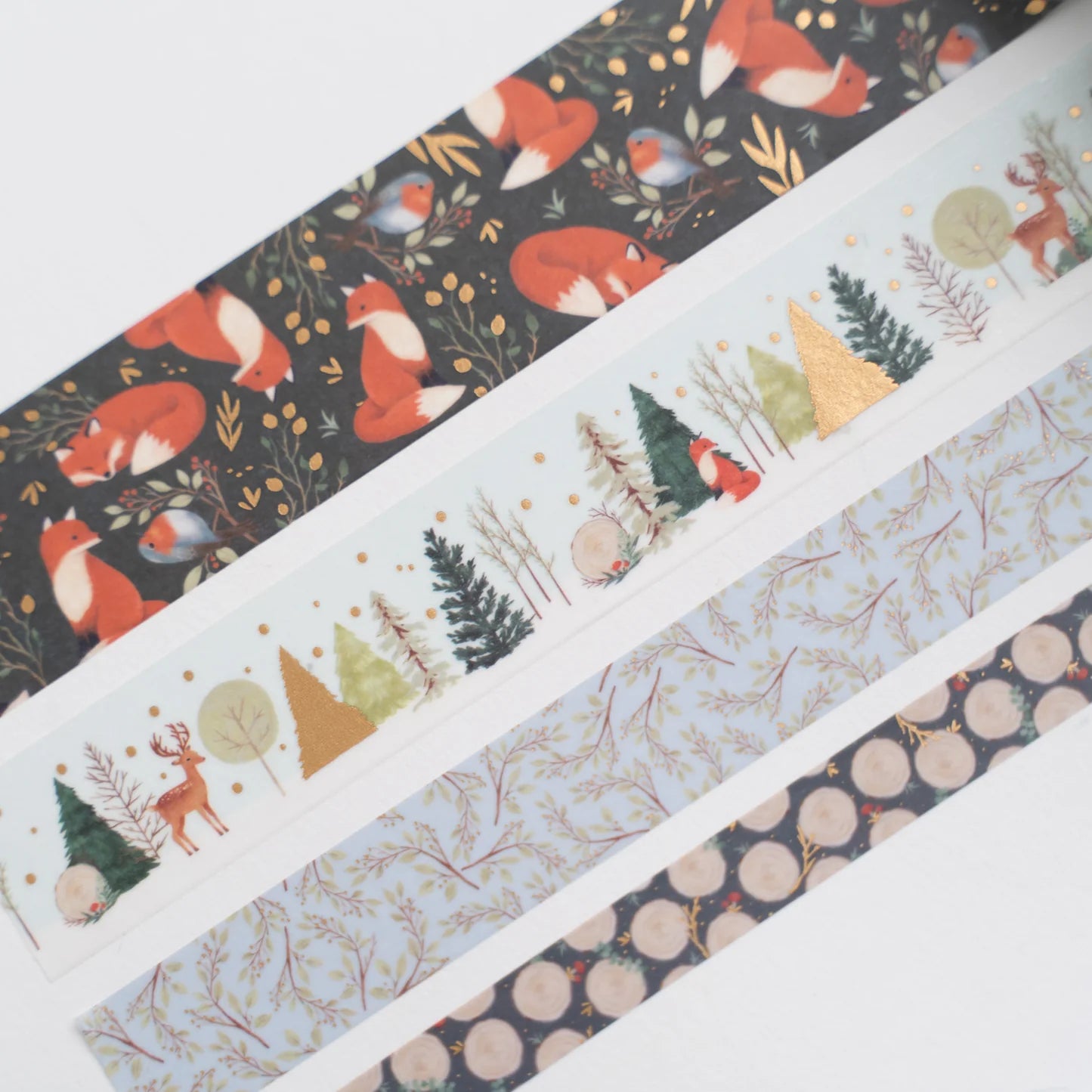 Fox in Winter Woods Washi Tape Set