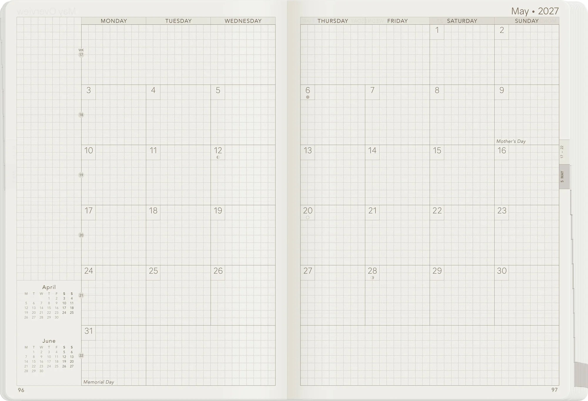 Wonderland222 A5 2027 Weekly Planner Core Unstacked Weekends