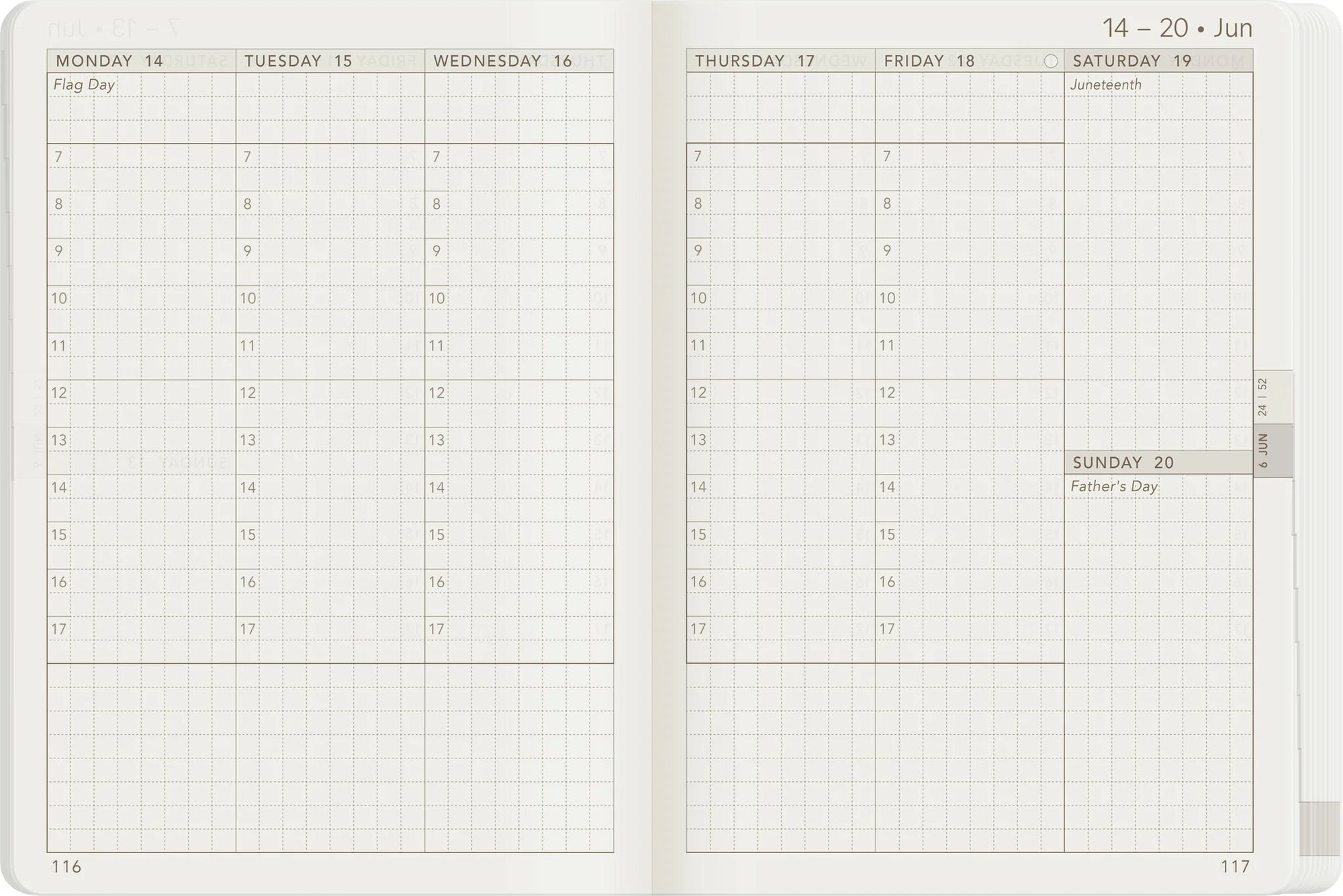 Wonderland222 A6 2027 Weekly Planner All-in-One Stacked Weekends