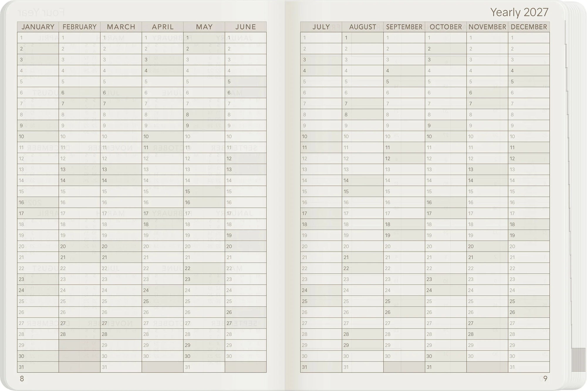 Wonderland222 A6 2027 Weekly Planner All-in-One Monthly