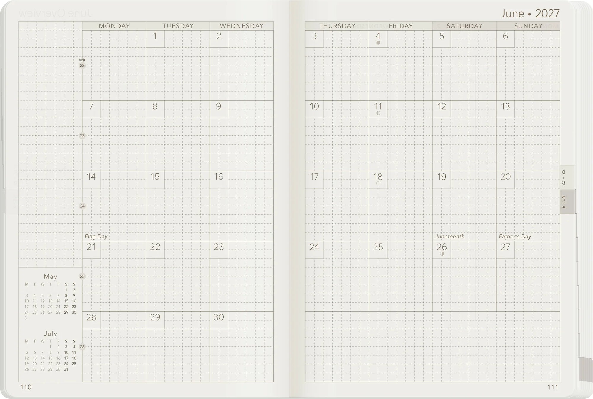 Wonderland222 B6 2027 Weekly Planner Core Horizontal