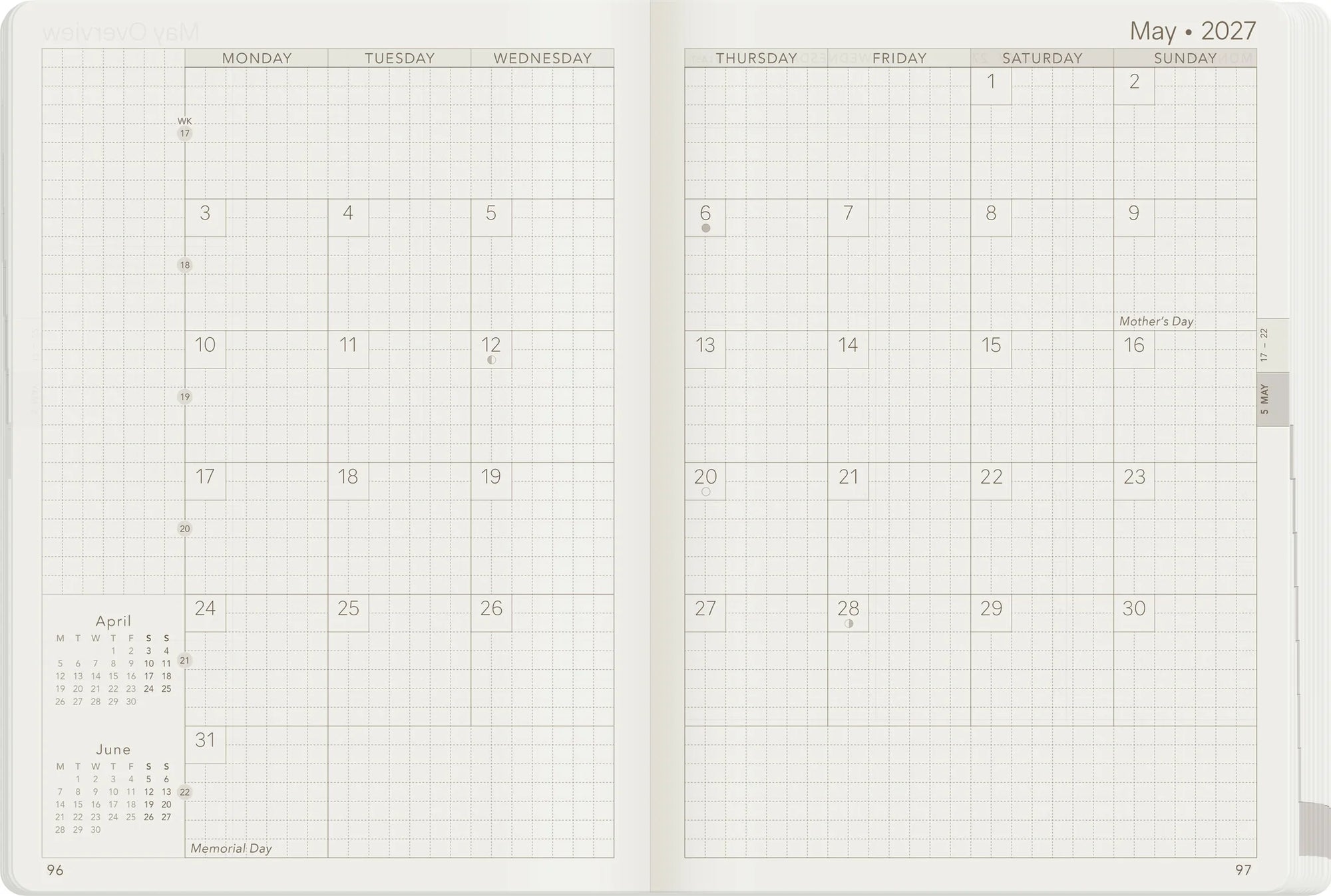 Wonderland222 B6 2027 Weekly Planner All-in-One Stacked Weekends